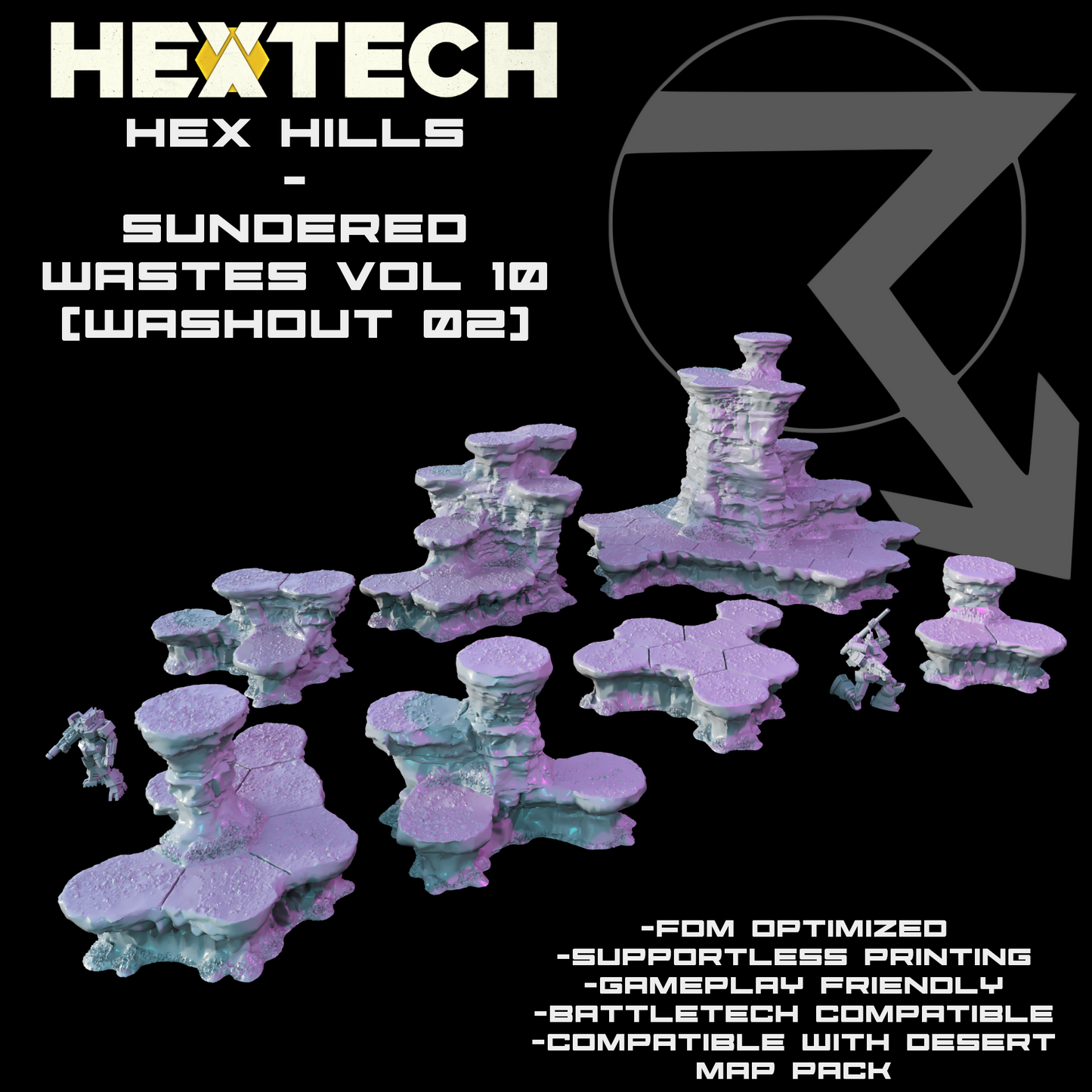 HEXTECH - Hex Hills - Sundered Wastes (Desert Map Pack)