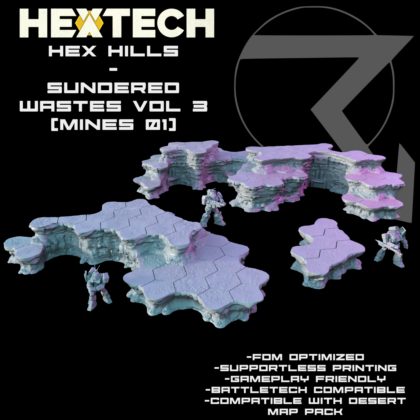 HEXTECH - Hex Hills - Sundered Wastes (Desert Map Pack)