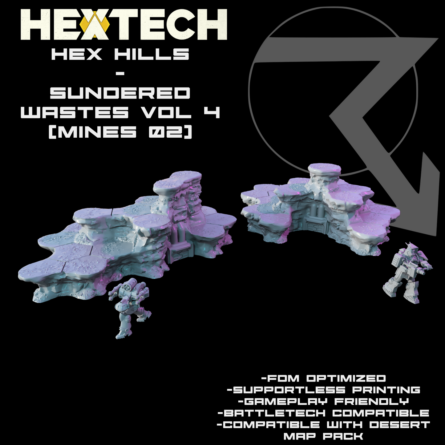 HEXTECH - Hex Hills - Sundered Wastes (Desert Map Pack)