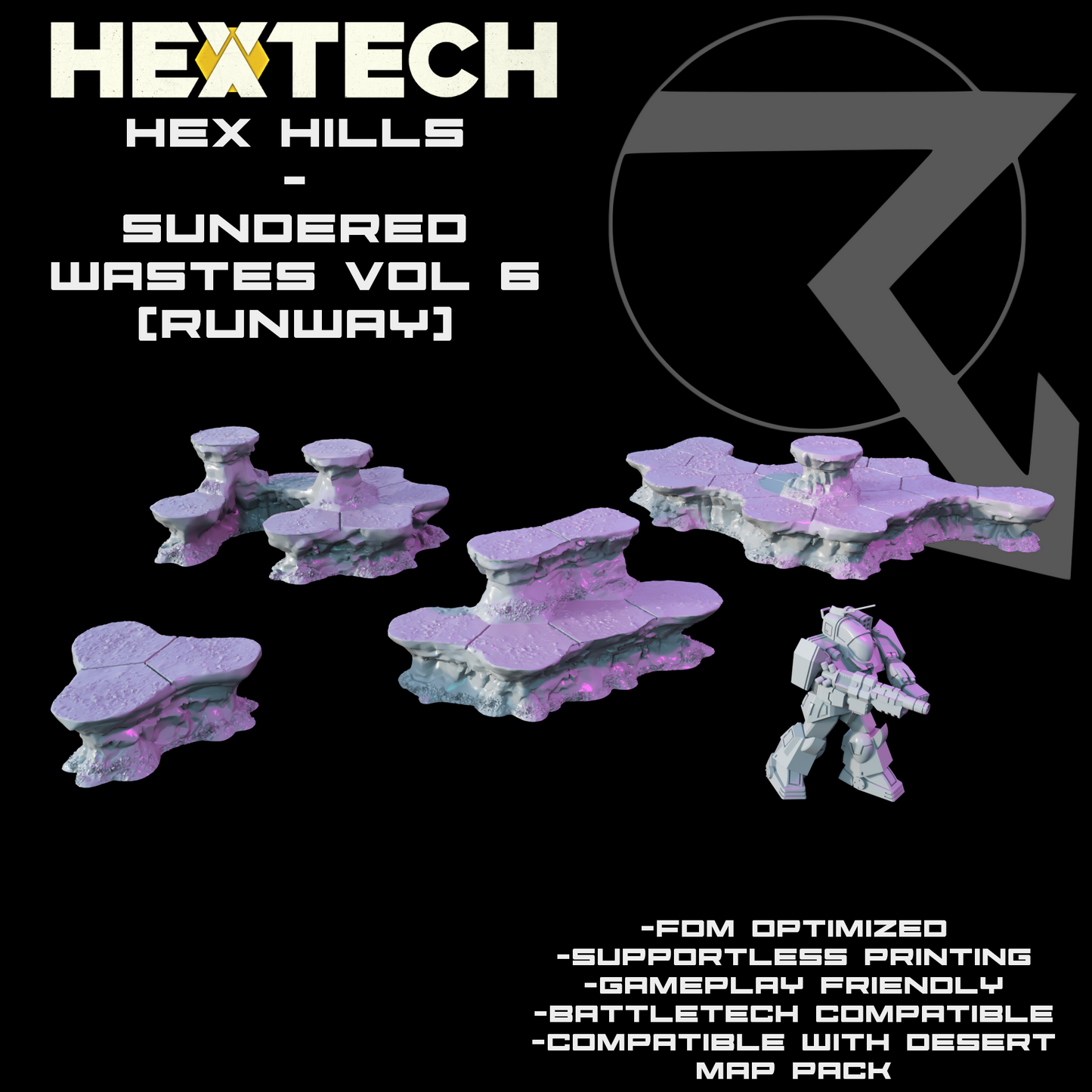 HEXTECH - Hex Hills - Sundered Wastes (Desert Map Pack)
