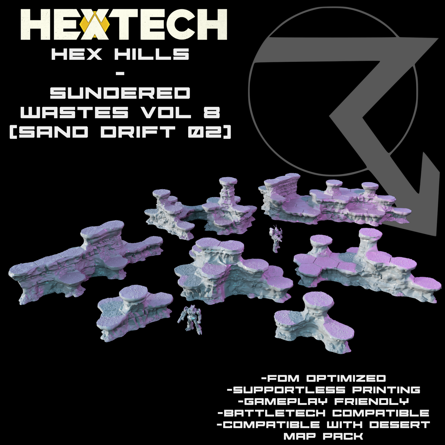 HEXTECH - Hex Hills - Sundered Wastes (Desert Map Pack)