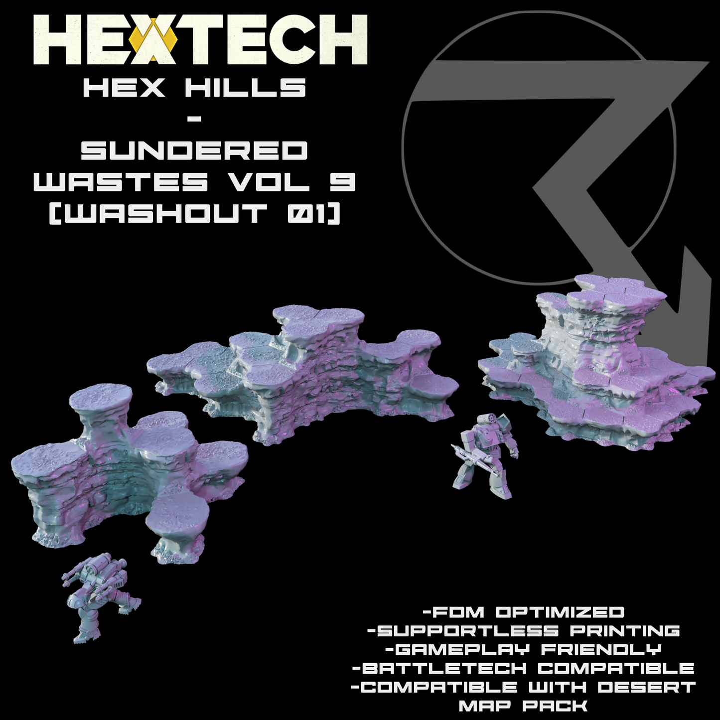 HEXTECH - Hex Hills - Sundered Wastes (Desert Map Pack)