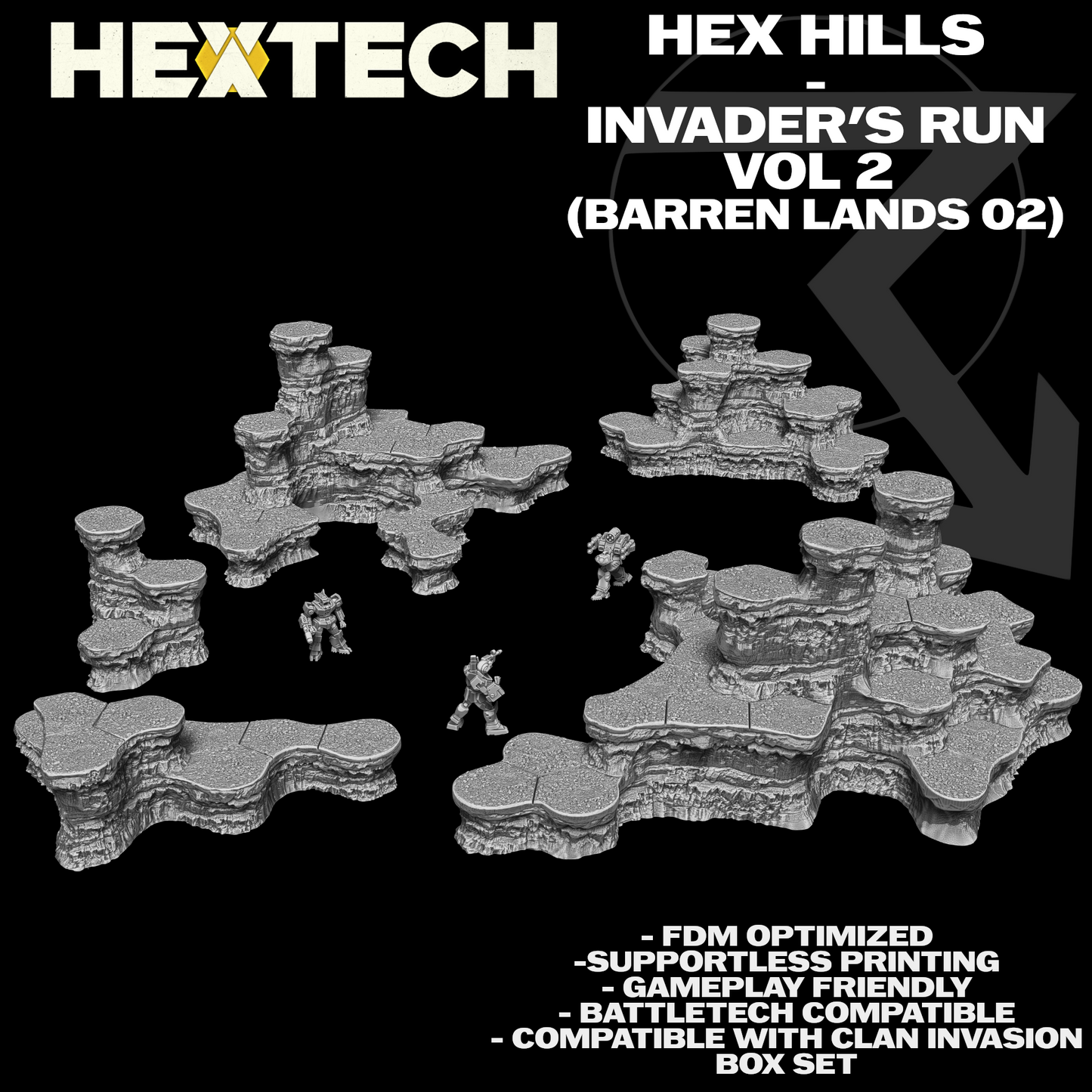 HEXTECH: Hex Hills - Invader's Run/Clan Invasion Box Map Compatible