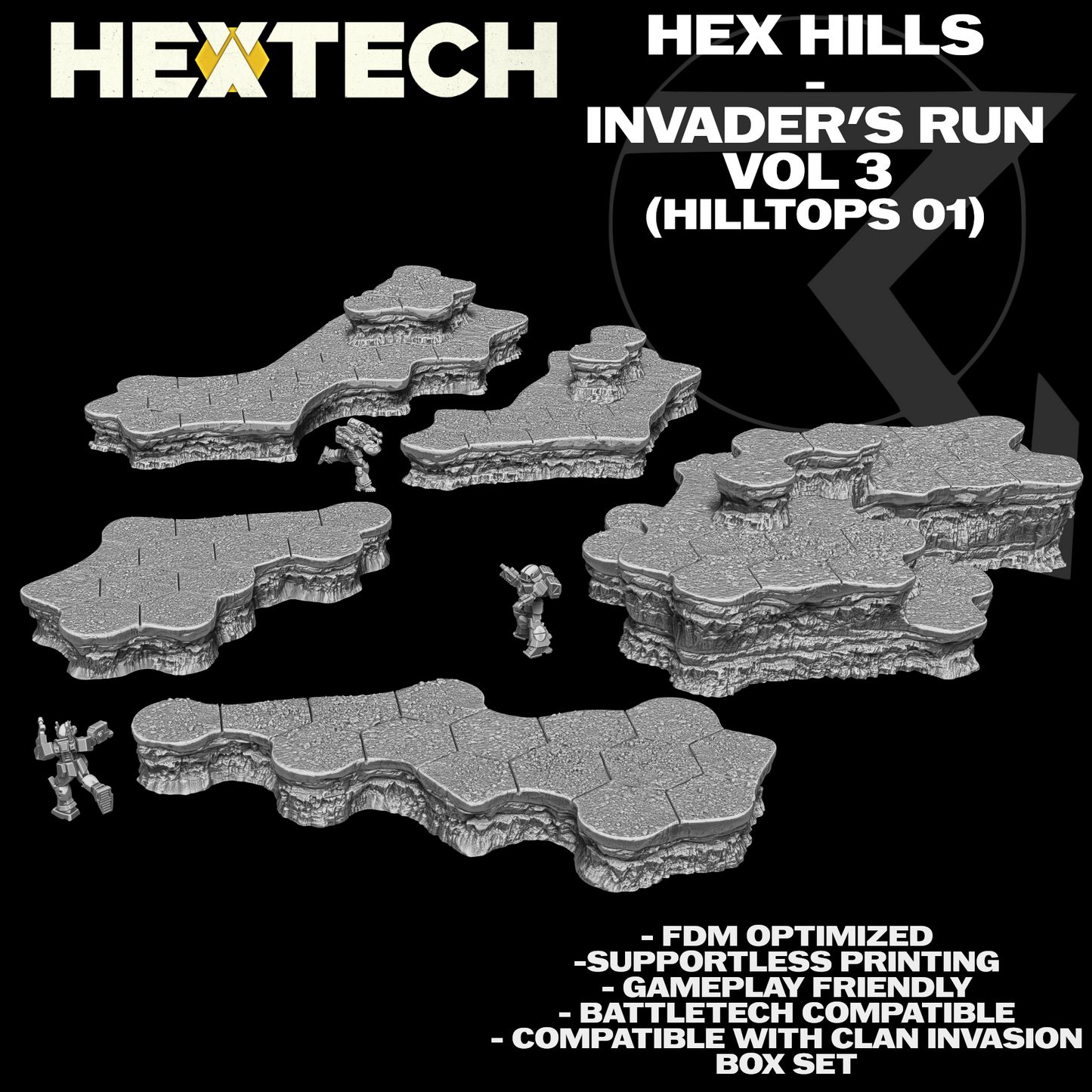 HEXTECH: Hex Hills - Invader's Run/Clan Invasion Box Map Compatible