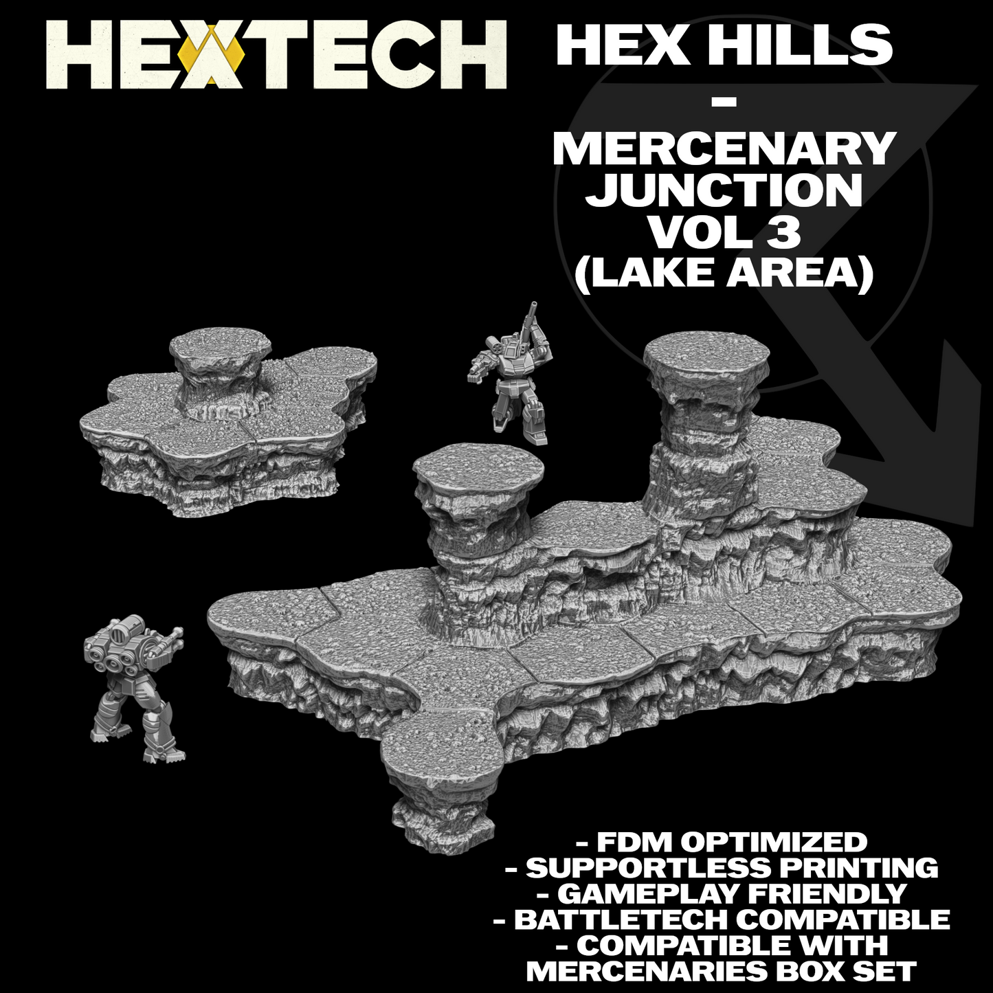 HEXTECH: Hex Hills - Mercenary Junction/Mercenaries Box Map Compatible