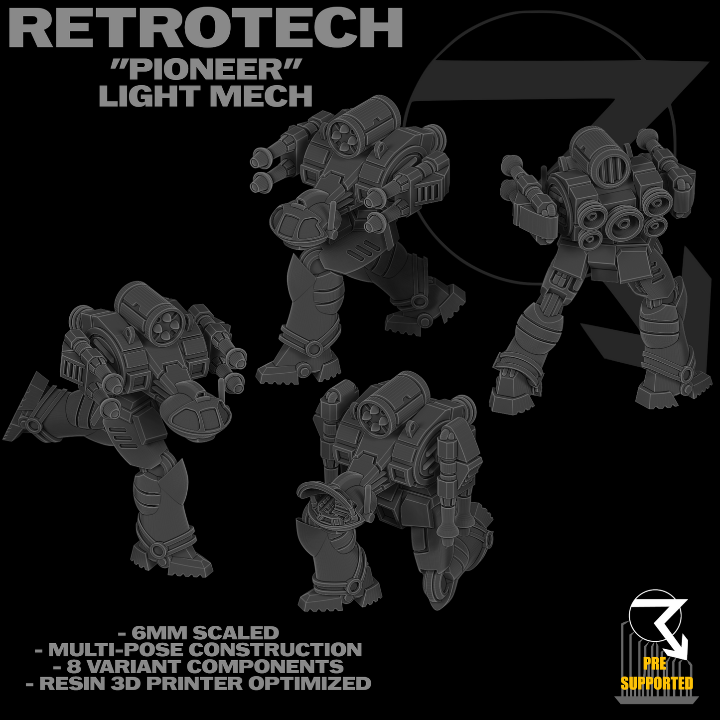 RETROTECH: "Pioneer" Light Mech