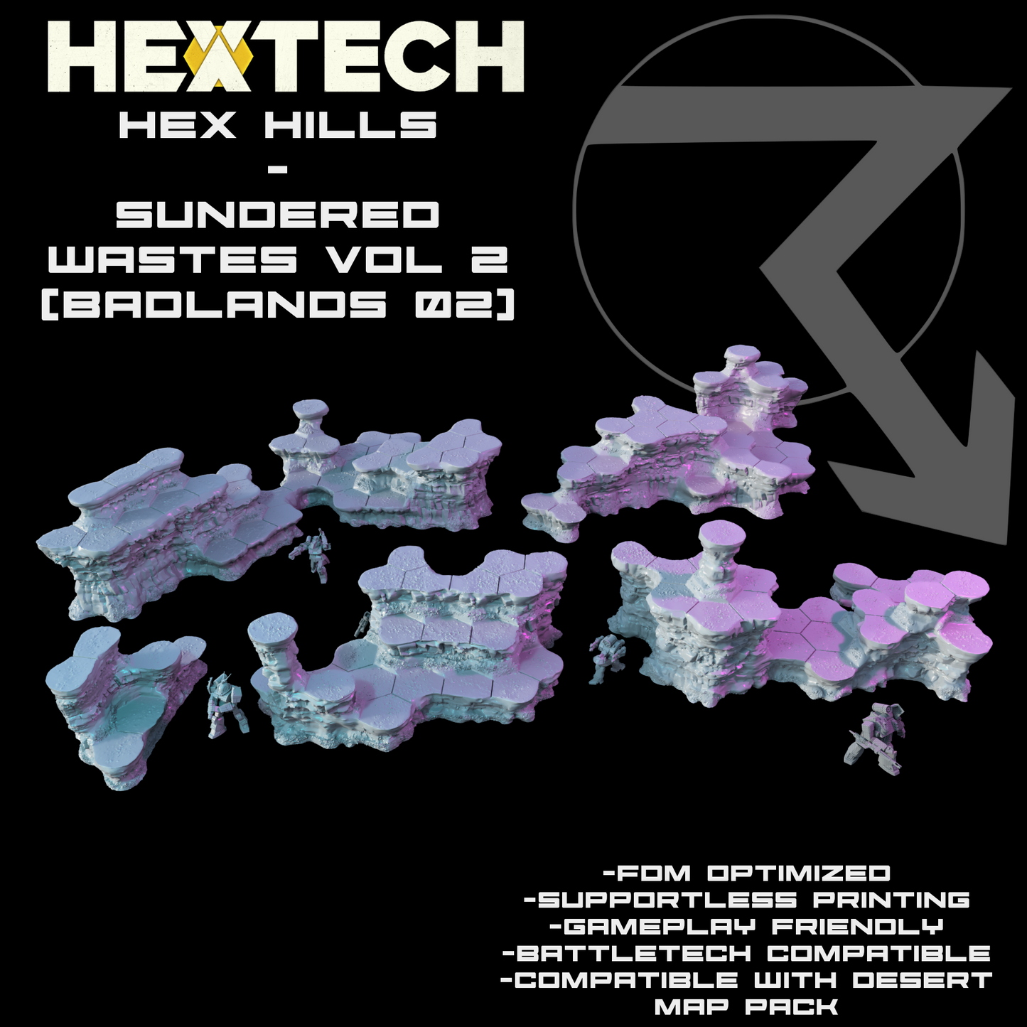 HEXTECH - Hex Hills - Sundered Wastes (Desert Map Pack)