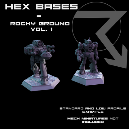 Miniature Bases: Rocky Ground (Hex)